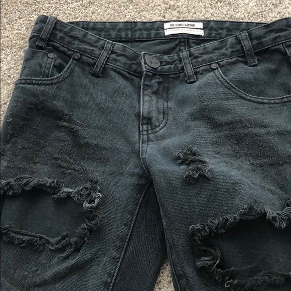 One teaspoon black distressed cropped jeans - Picture 7 of 8